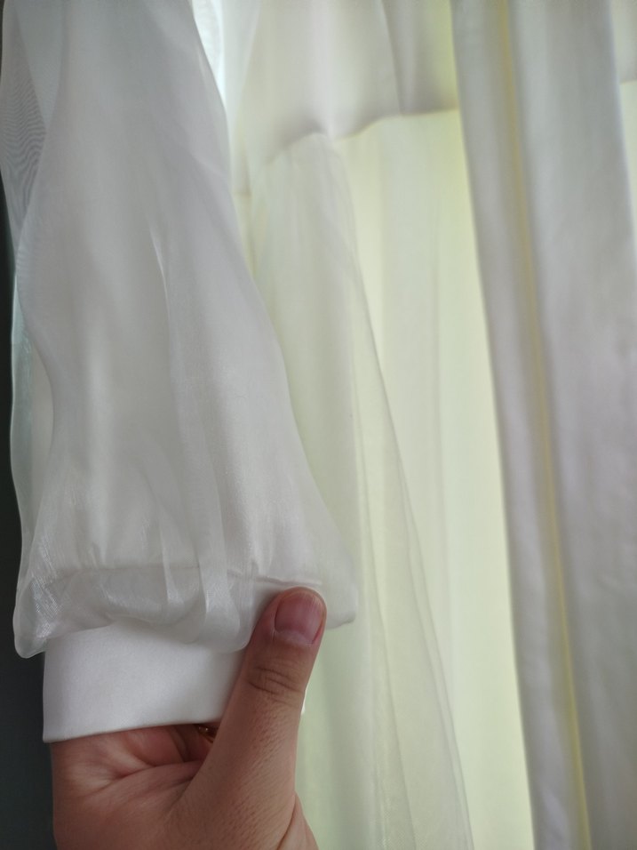 Beyaz Vintage A Kesim Uzun Abiye - Görsel 4