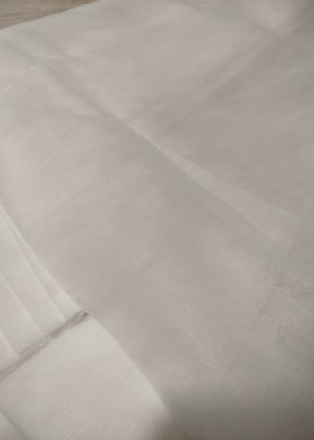 Kırık beyaz Pliseli hazır türban - Görsel 5