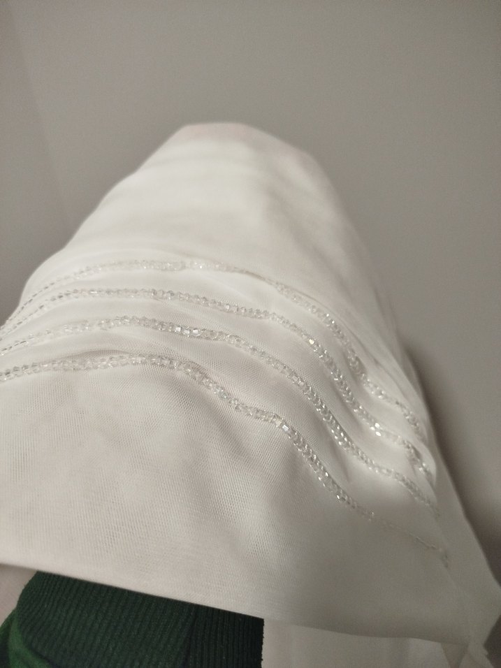 Kırık beyaz Pliseli hazır türban - Görsel 4