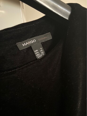 s Beden Mango Siyah Kadife Mini Elbise S