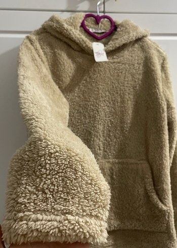 Diğer Kahverengi Kapüşonlu Peluş Sweatshirt