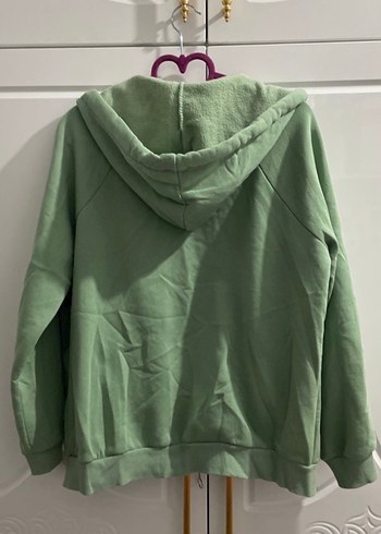 Diğer Yeşil Kapüşonlu Fermuarlı Sweatshirt
