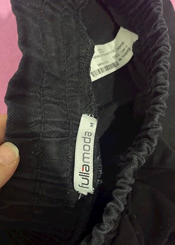 Diğer Siyah Kadın Rahat Kesim Kumaş Pantolon