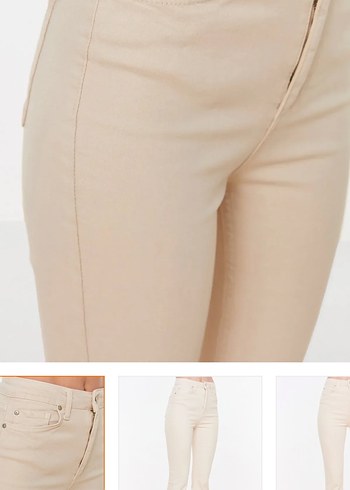 Trendyol & Milla Bej Midi Kadın Jean Pantolon