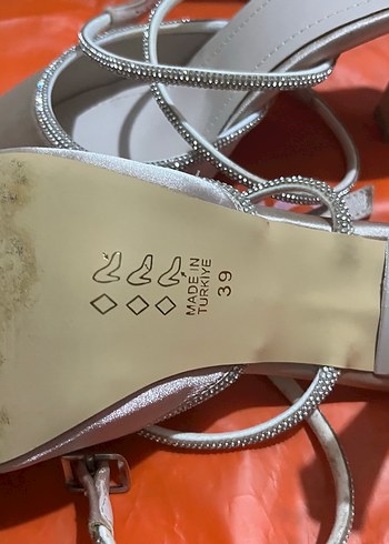 39 Beden gri Renk Bej gümüş taşlı stiletto İnce Topuklu Kadın Ayakkabı