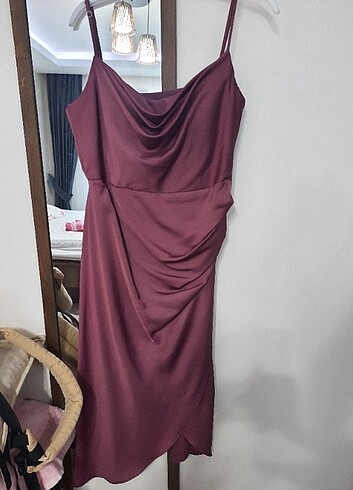 46 Beden bordo Renk Abiye elbise 