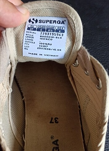 37 Beden Superga marka, bez, eu 37 numara-235 mm.