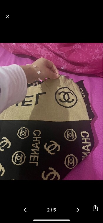 Diğer Chanel çift taraflı şal