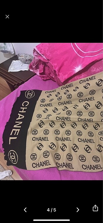  Beden gri Renk Chanel çift taraflı şal