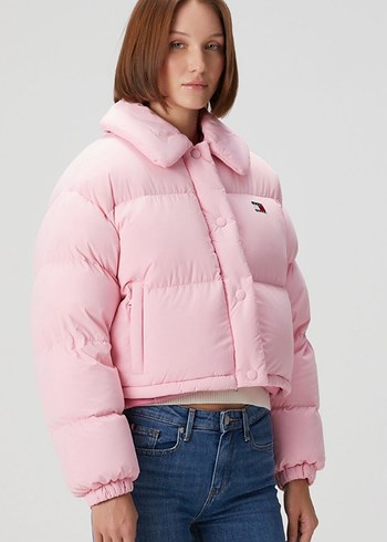 xs Beden pembe Renk Tommy Hilfiger Pembe Crop Mont