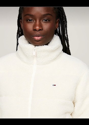 l Beden beyaz Renk Tommy Hilfiger Beyaz Crop Teddy Mont