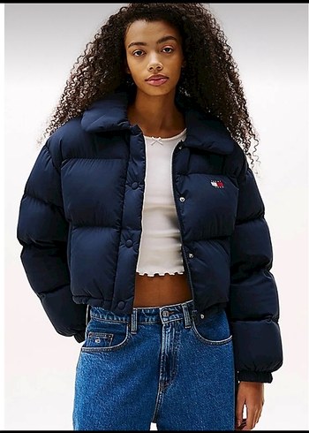 Tommy Hilfiger Lacivert Crop Mont