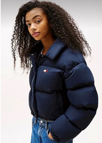 l Beden mavi Renk Tommy Hilfiger Lacivert Crop Mont