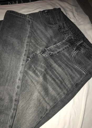 Gri Midi Kadın Denim Pantolon