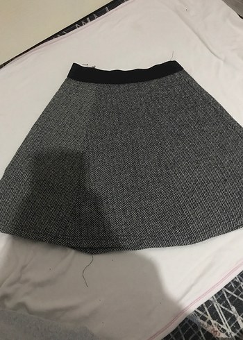 Gri Örgü Midi Kadın Etek