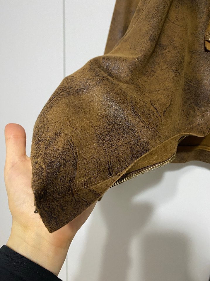 Adl Kahverengi Süet Kadın Deri Görünümlü Ceket - Görsel 2