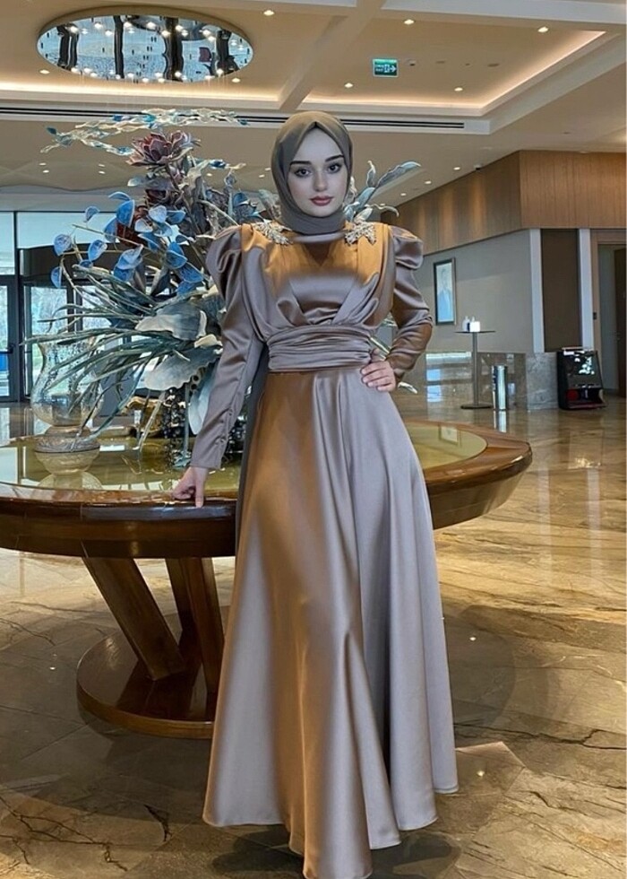 Diana kapiçino elbise - Görsel 2