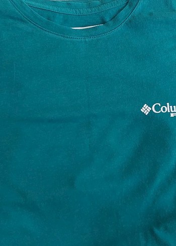 Columbia Baskılı Turkuaz Pamuk Tişört - Görsel 2