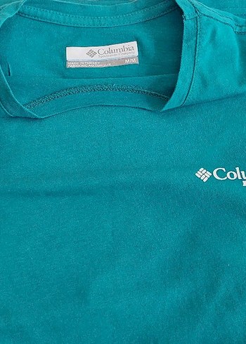 Columbia Baskılı Turkuaz Pamuk Tişört - Görsel 3