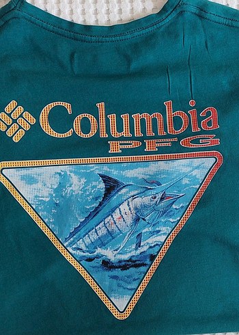 Columbia Baskılı Turkuaz Pamuk Tişört - Görsel 6