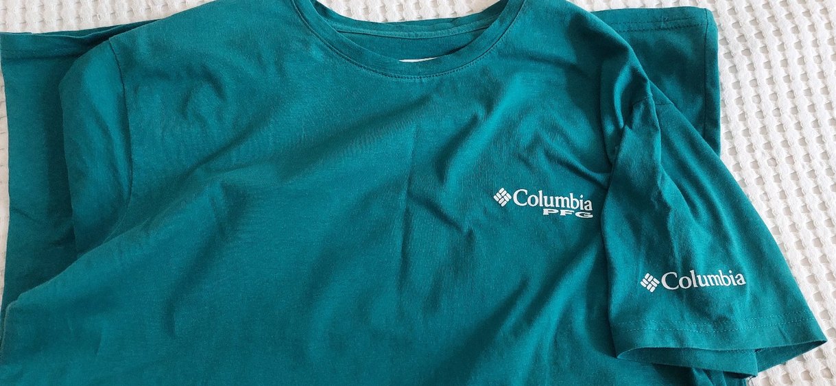 Columbia Baskılı Turkuaz Pamuk Tişört - Görsel 4