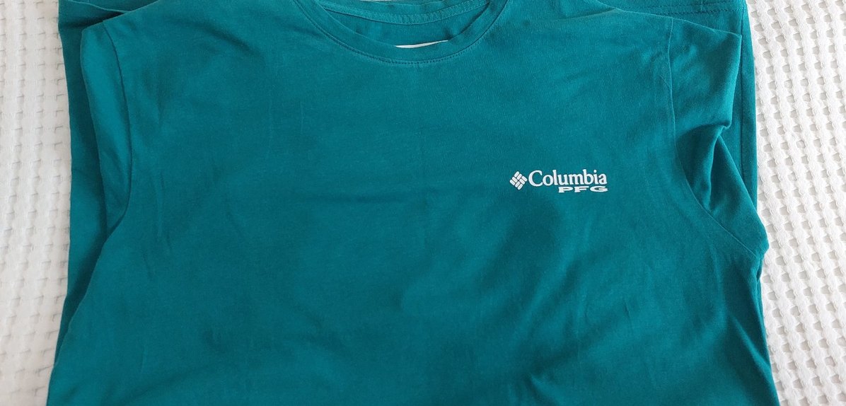 Columbia Baskılı Turkuaz Pamuk Tişört - Görsel 2
