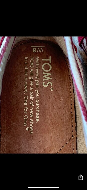 39 Beden Orjinal Toms marka espadril bez ayakkabı