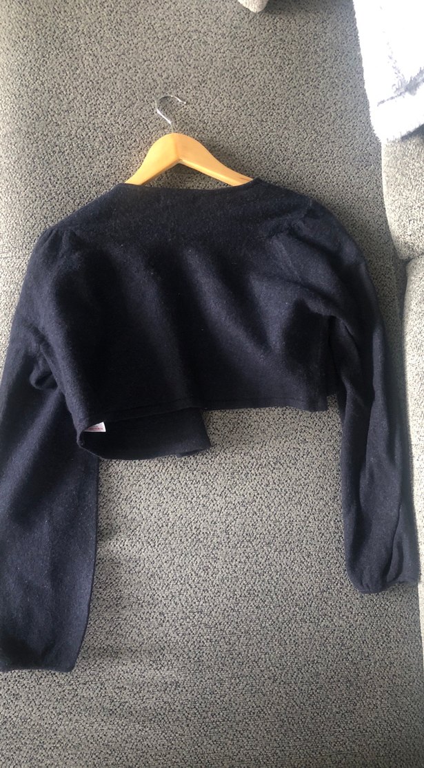 Kız Çocuk Gri Yün Örgü Bolero - Görsel 3