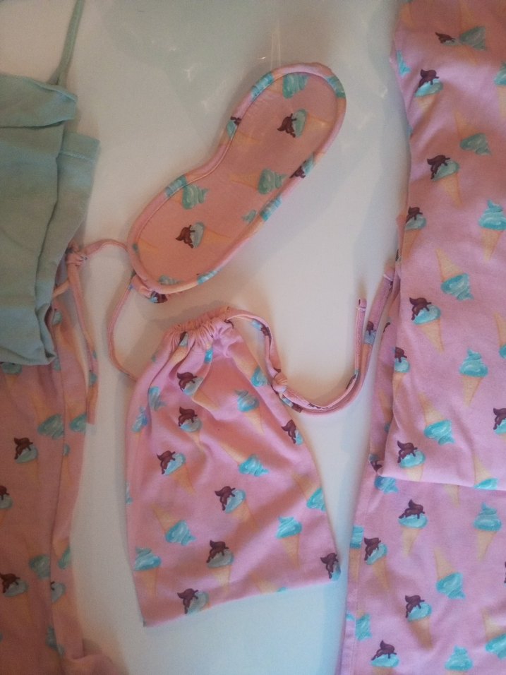 Pembe Baskılı İp Askılı  Pijama Takımı - Görsel 2