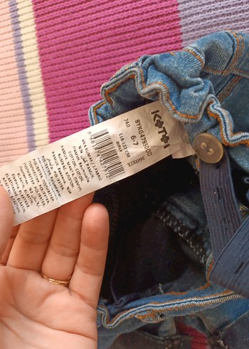 Düğmeli Mavi Denim kot Şort - Görsel 2