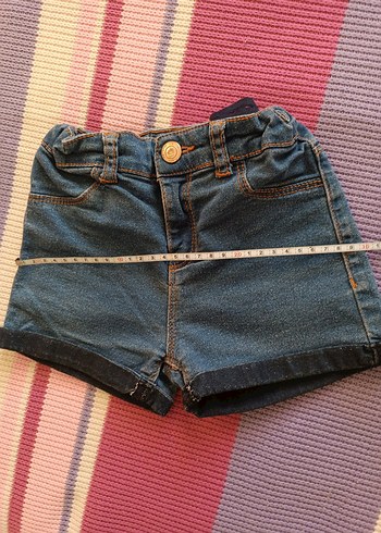 Düğmeli Mavi Denim kot Şort - Görsel 5