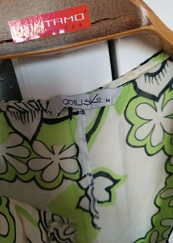 Bohem Tarzı Yeşil Desenli Bluz - Görsel 2