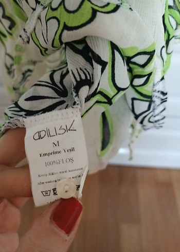 Bohem Tarzı Yeşil Desenli Bluz - Görsel 5