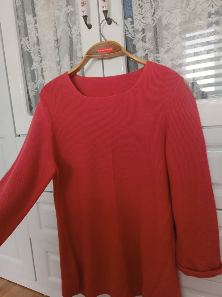 Yuvarlak Yaka, Uzun Kollu Kadın Kazak - Görsel 5