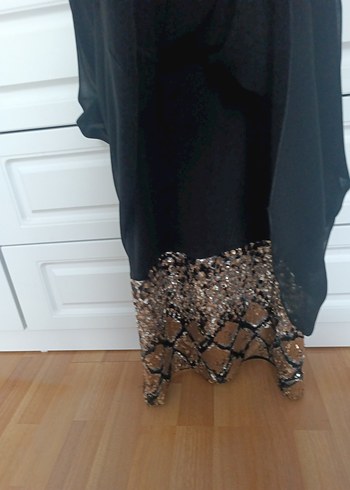 Siyah Midi Kadın Abiye Elbise - Görsel 4