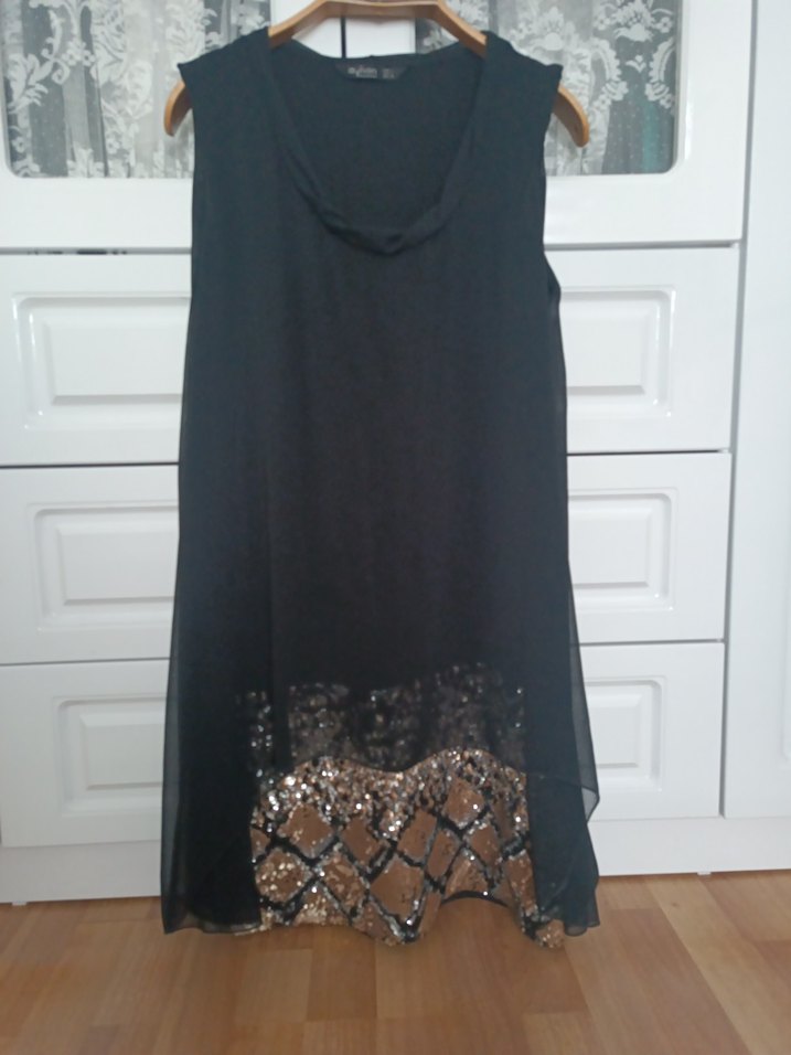 Siyah Midi Kadın Abiye Elbise - Görsel 5