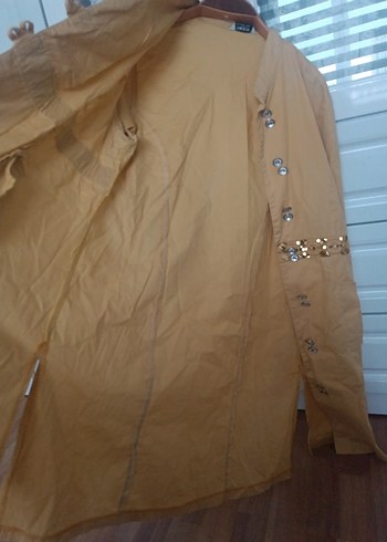 Uzun Keten Kadın Kaban - Görsel 2