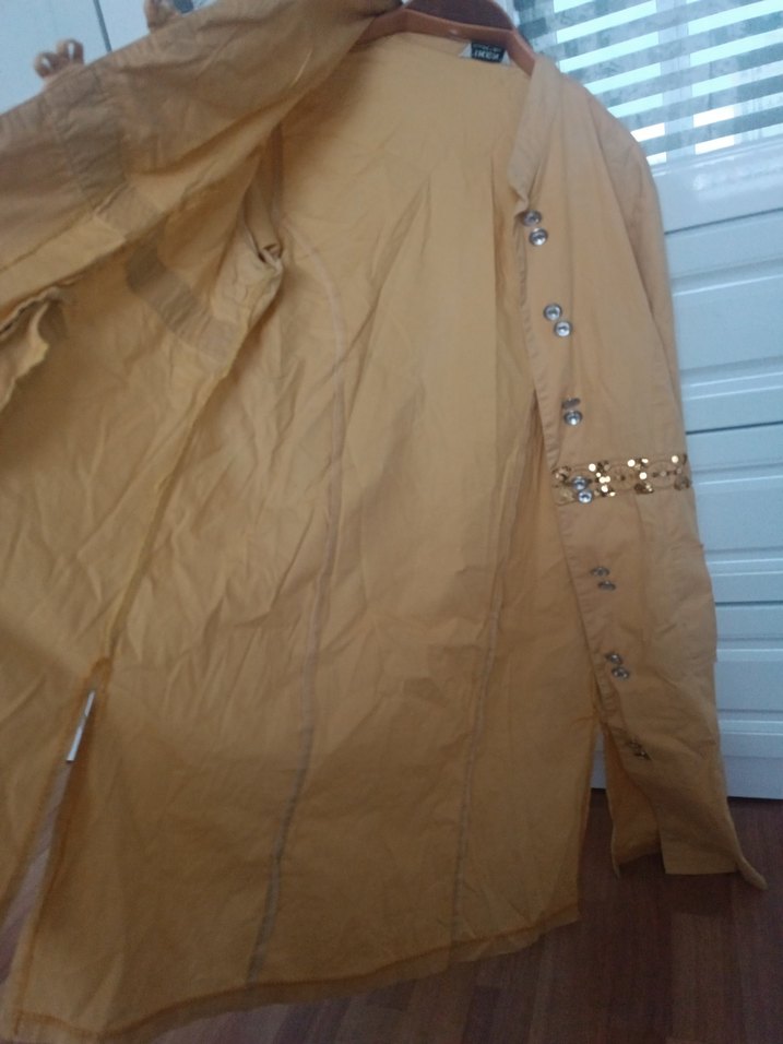 Uzun Keten Kadın Kaban - Görsel 2