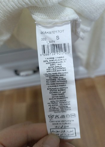 Dantel Detaylı Beyaz Pamuklu kazak - Görsel 8