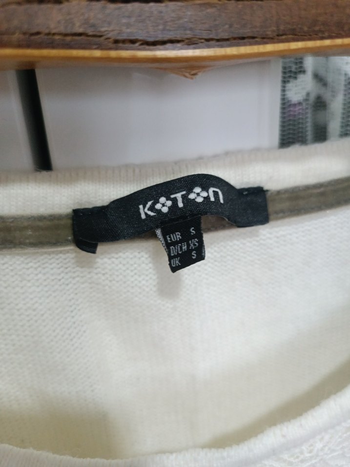 Dantel Detaylı Beyaz Pamuklu kazak - Görsel 2