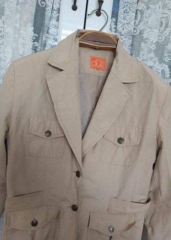 Bej Kadın Keten Midi Ceket - Görsel 2