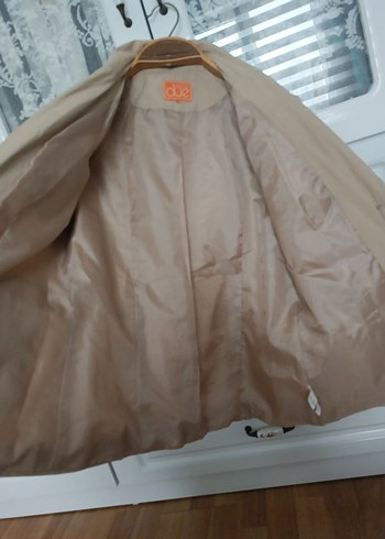 Bej Kadın Keten Midi Ceket - Görsel 5