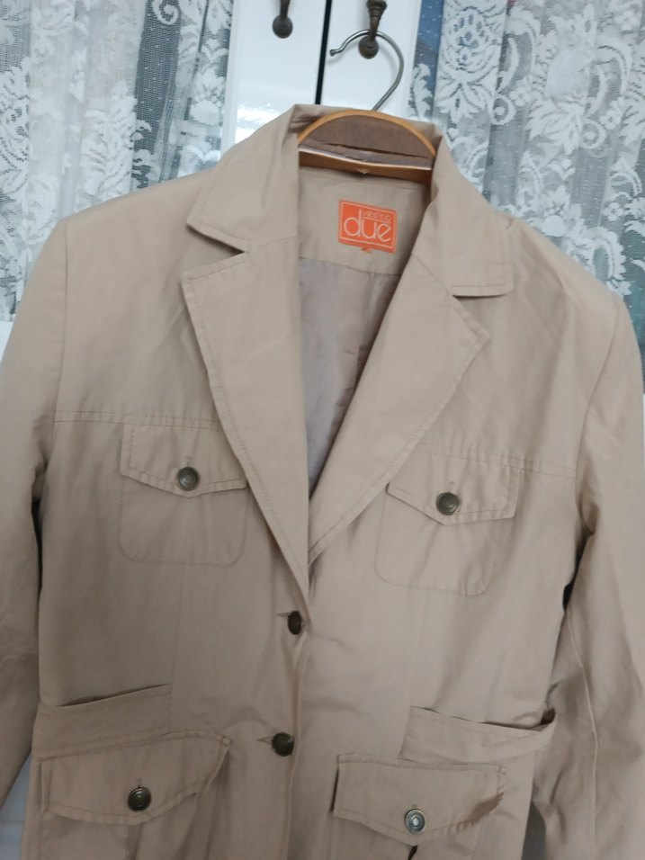 Bej Kadın Keten Midi Ceket - Görsel 2