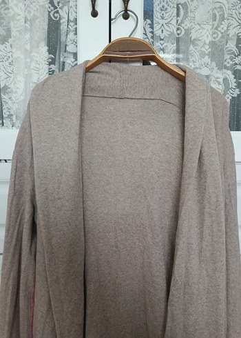 Bej Midi Kadın Keten Salaş Hırka - Görsel 4