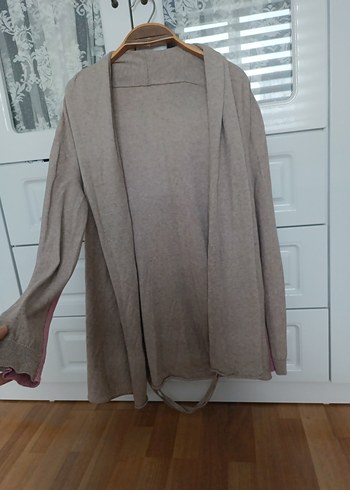 Bej Midi Kadın Keten Salaş Hırka - Görsel 3