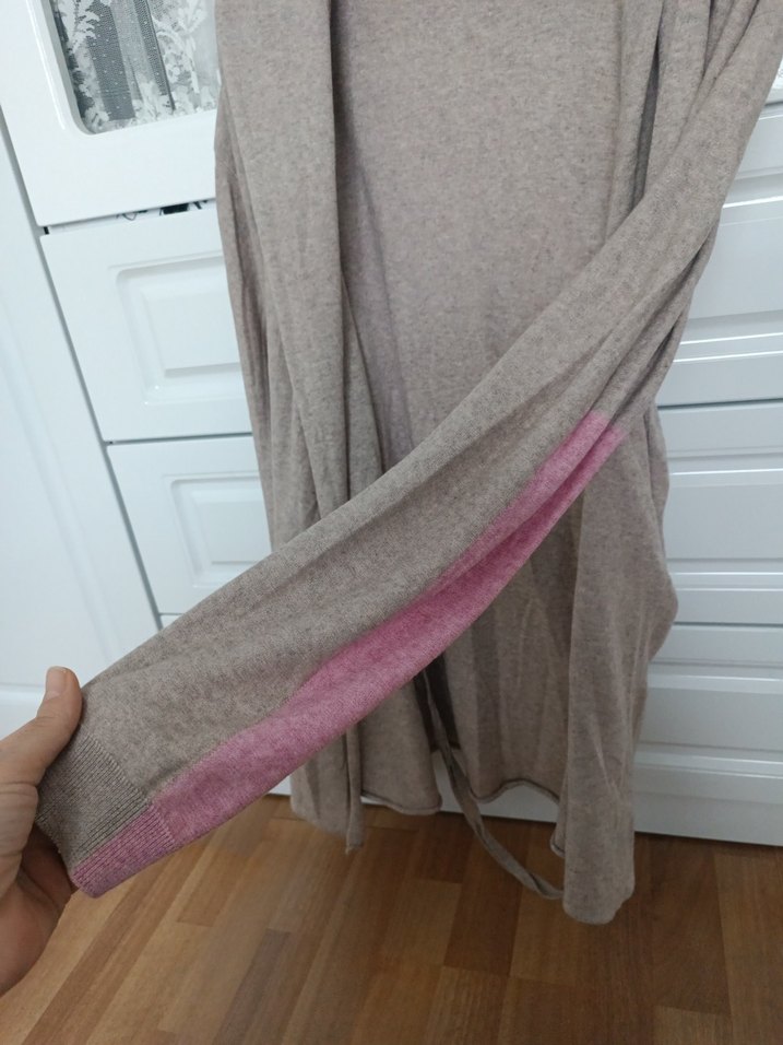 Bej Midi Kadın Keten Salaş Hırka - Görsel 2