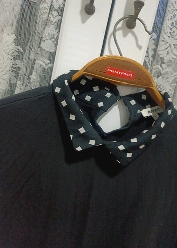 Puantiye Detaylı Siyah Gömlek - Görsel 5