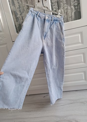 Pepee Mavi Casual Kadın Bol Kesim Denim Pantolon