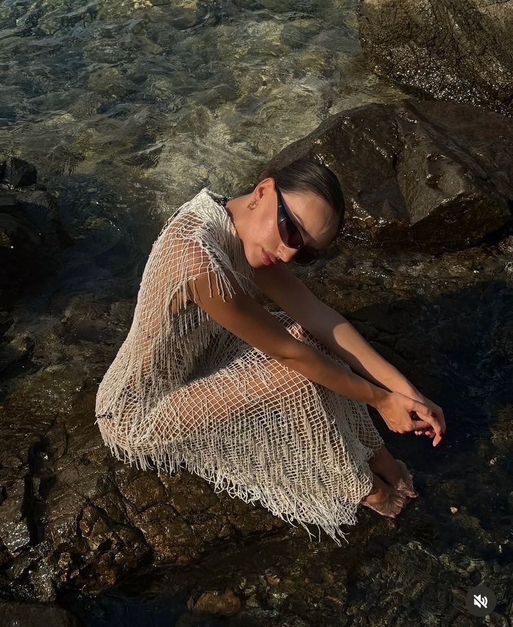 Dantel Detaylı Uzun Beyaz Bohem Nişan Elbisesi - Görsel 2