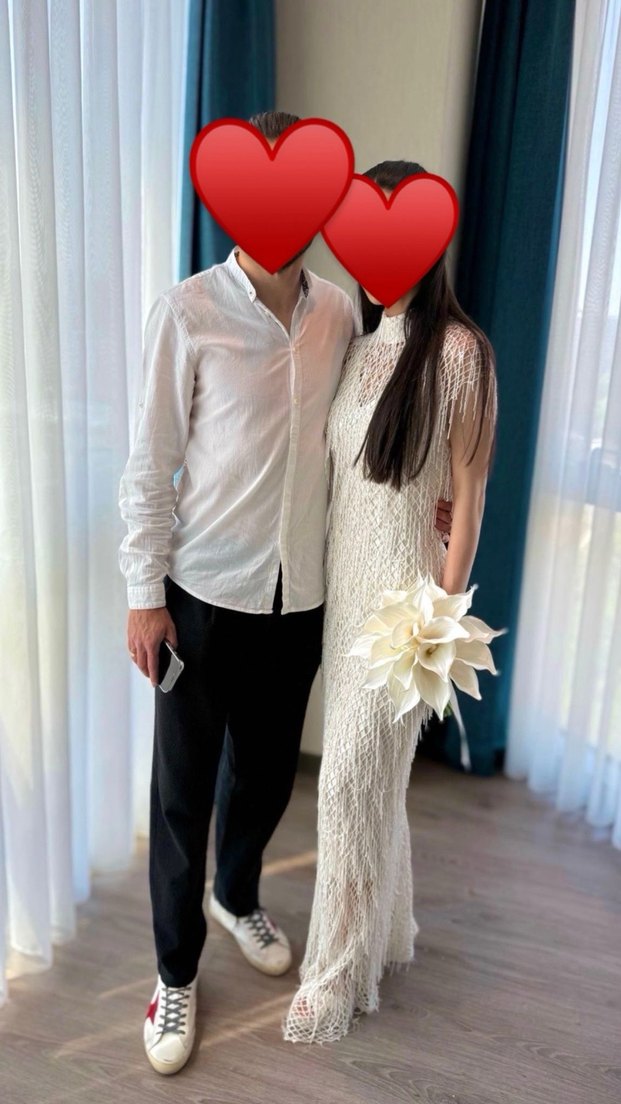 Dantel Detaylı Uzun Beyaz Bohem Nişan Elbisesi - Görsel 4